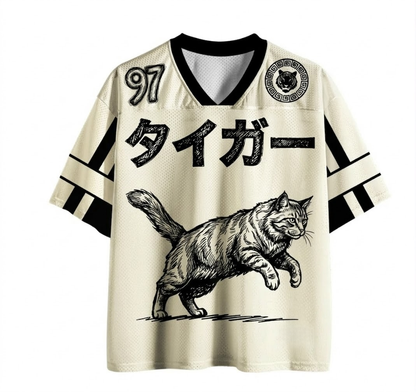Monochrome cat line art print sweatshirt