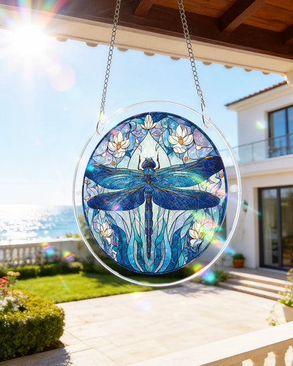 Acrylic Jigsaw Puzzle Suncatcher - Moonlit Dragonfly