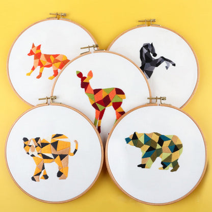 Geometric Animal - Themed DIY Embroidery Kits
