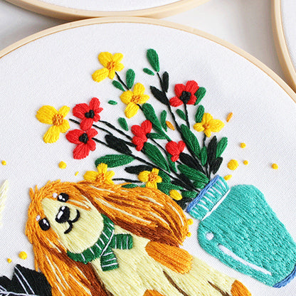 Paws And Petals Embroidery Kit: Celebrate Joyful Moments with Every Stitch