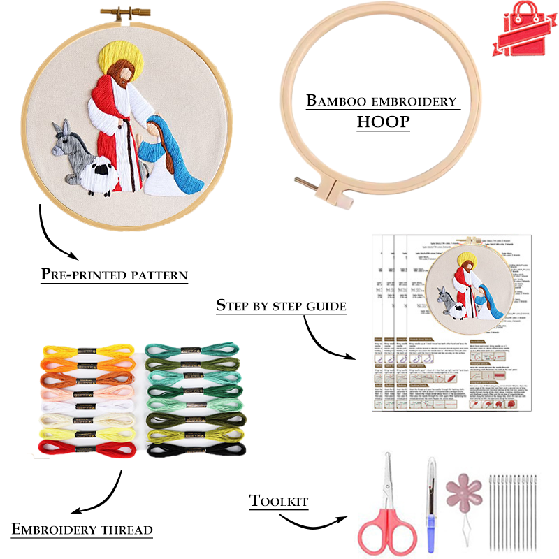 Nativity Scene Embroidery Kit: Celebrate the Spirit of the Season with Every Stitch