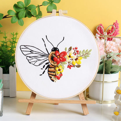 Buzzing Blooms Embroidery Kit: Craft Your Nature-Inspired Masterpiece