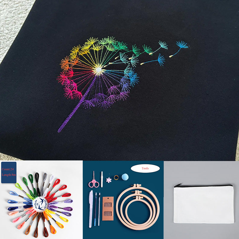 Stick & Stitch Water-Soluble Embroidery Rainbow Dandelion