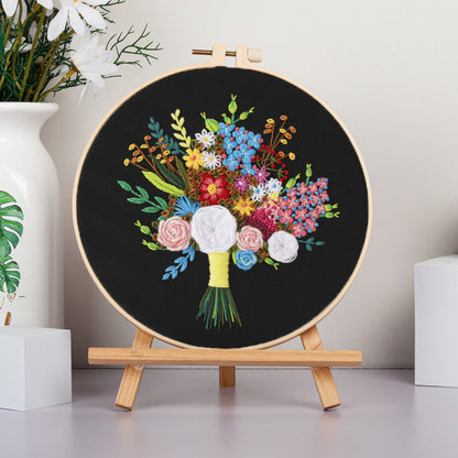 Embroidery Hoop Flowers Gift Kit for Beginner