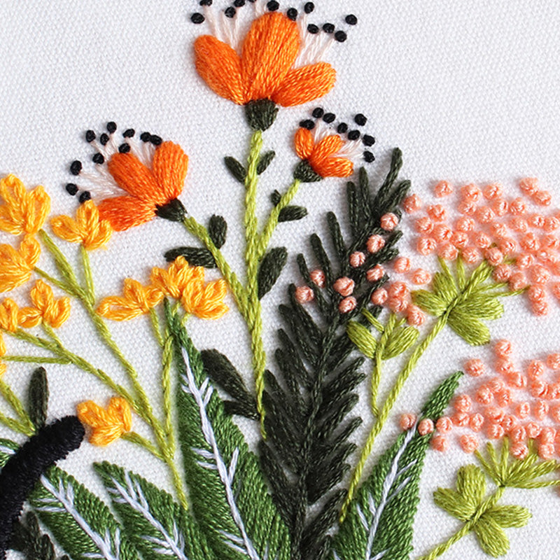 Holiday Cats Embroidery Kit for Beginners