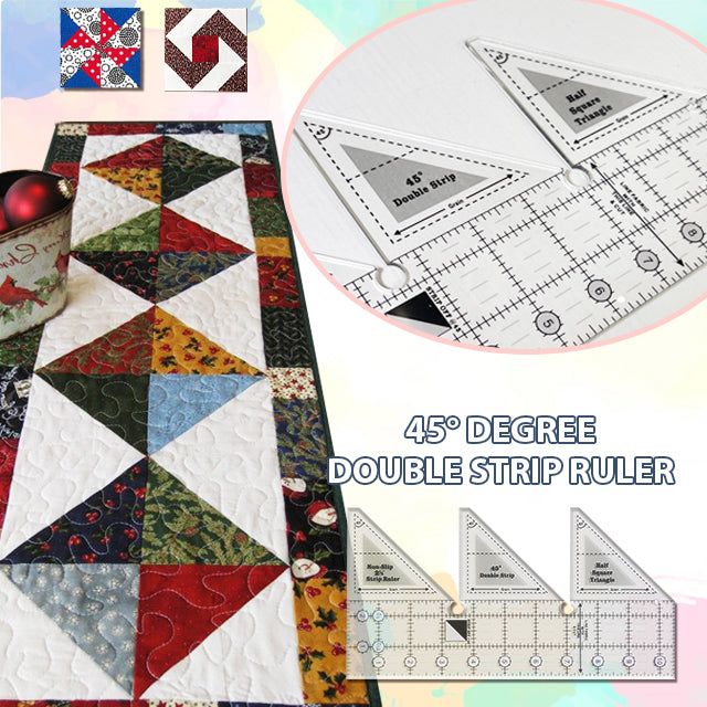 45° Degree Double Strip Ruler - With Instructions