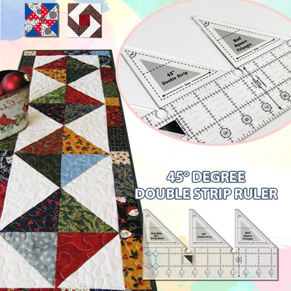 45° Degree Double Strip Ruler - With Instructions