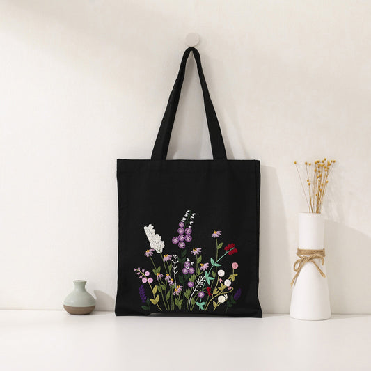 Wild Garden Embroidered Canvas Bag: Embroider Your Unique Style