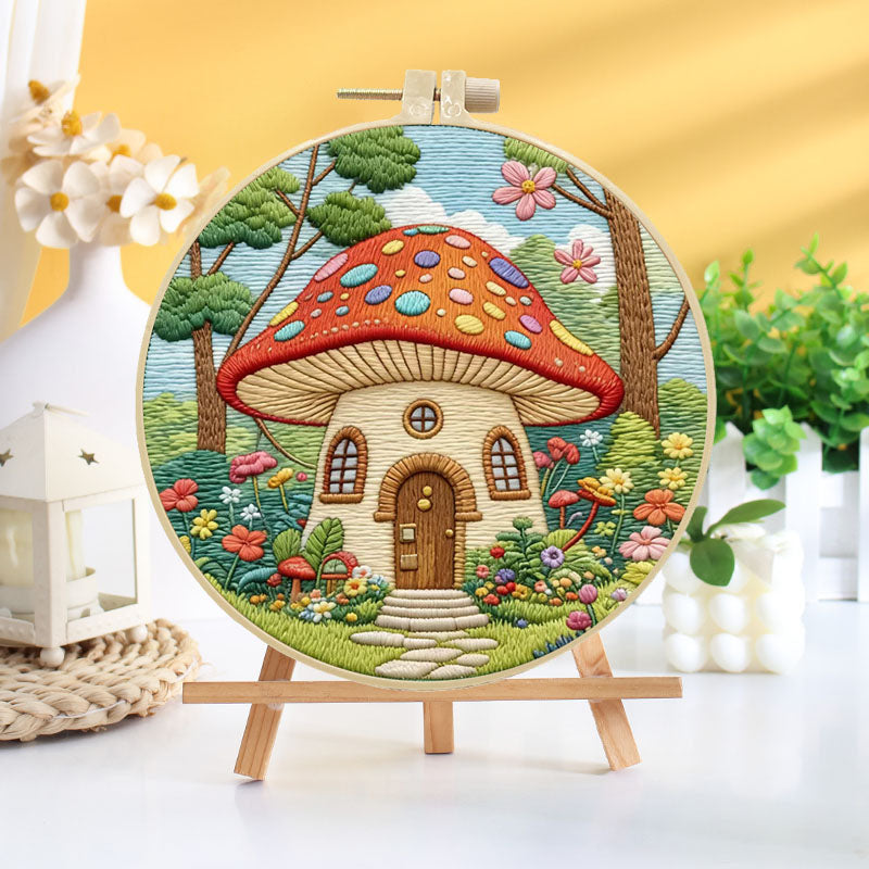 Mushroom Cottage Embroidery Kit