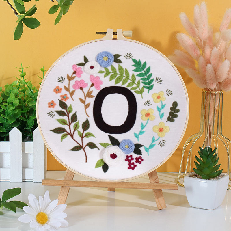 HOME & LOVE Floral Monogram Embroidery Kit