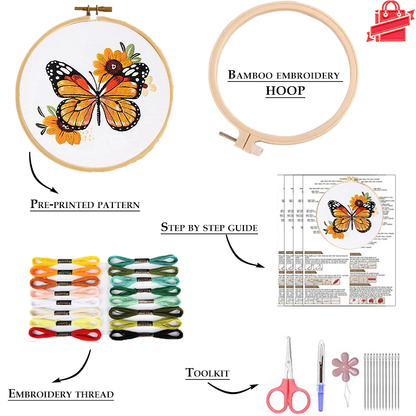 Embroidery Hoop Butterfly Kit 2 for Beginner