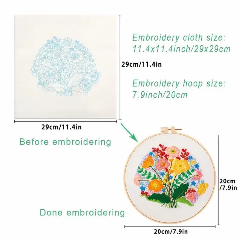 Rubbyoo Embroidery Kit - Flower Bouquet