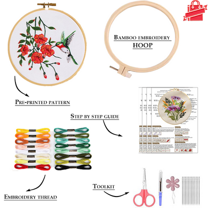 Hummingbirds-Themed DIY Embroidery Kits