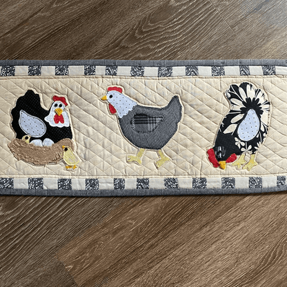 Weekend Chicken Table Runner Pattern Sewing Templates Set - With Instructions