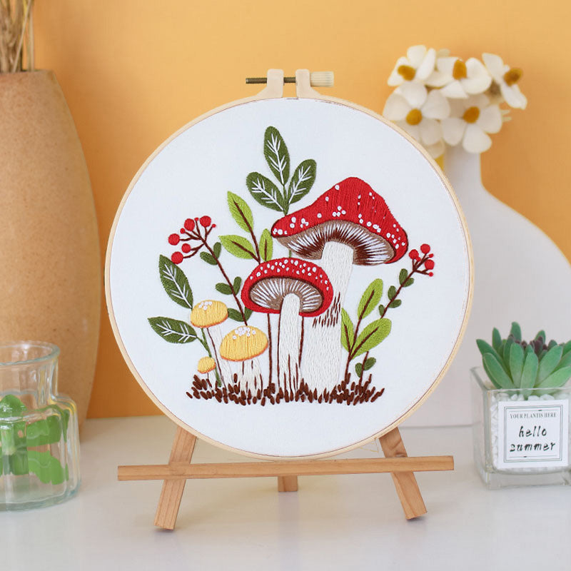 Enchanted Forest Mushroom Embroidery Kit: Craft Your Whimsical Masterpiece