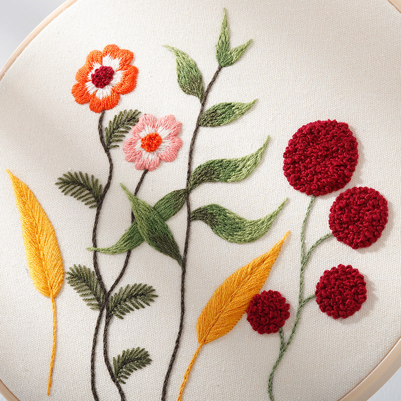 Botanical Blossoms Embroidery Kit: Craft Your Floral Masterpiece