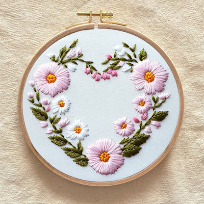 Rubbyoo Embroidery Kit - Floral Embrace | Easy Embroidery Kit for Beginners