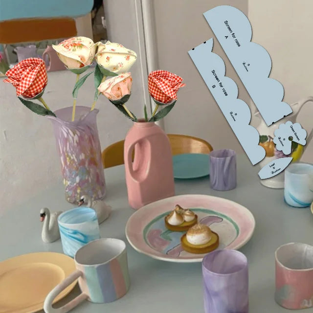 Fabric Roses Template Set - With PDF Patterns + Instructions