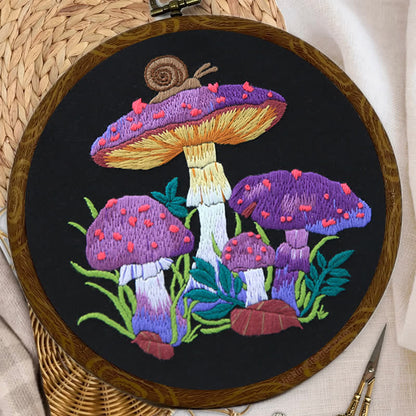 Rubbyoo Embroidery Kit -  Purple Mushroom Fantasy