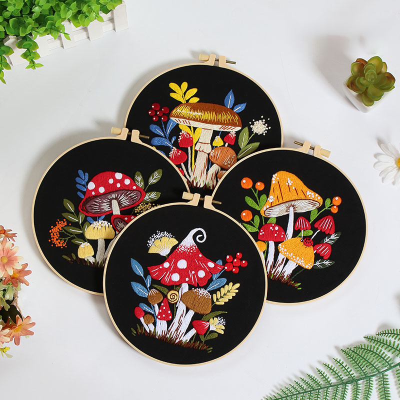 Enchanted Forest Mushroom Embroidery Kit: Craft Your Whimsical Masterpiece