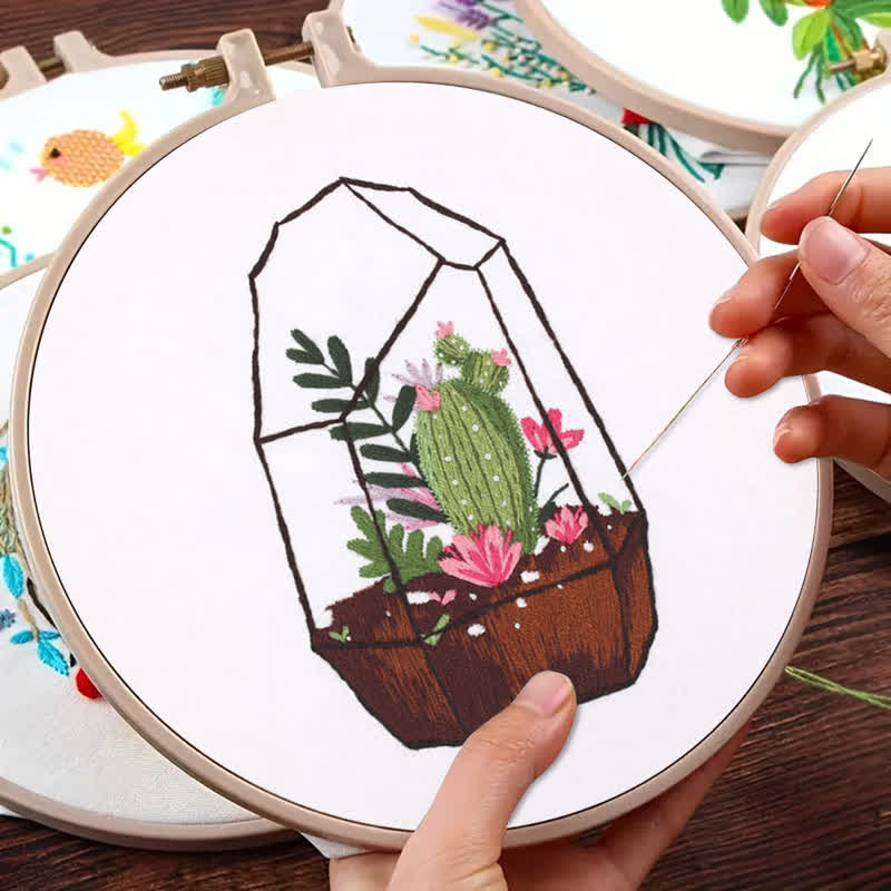Rubbyoo Embroidery Kit - Succulent Plants