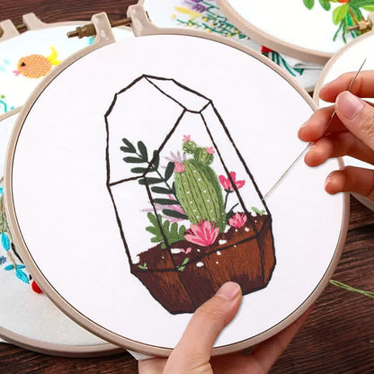 Rubbyoo Embroidery Kit - Succulent Plants