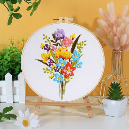 Vibrant Floral Embroidery Kit: Let Nature Bloom in Your Hands