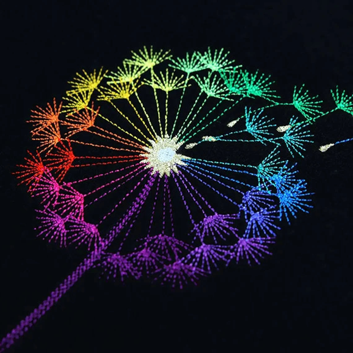 Stick & Stitch Water-Soluble Embroidery Rainbow Dandelion