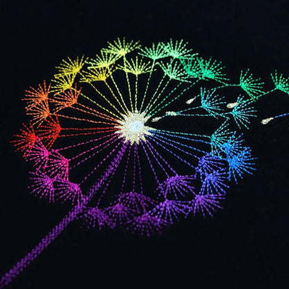 Stick & Stitch Water-Soluble Embroidery Rainbow Dandelion