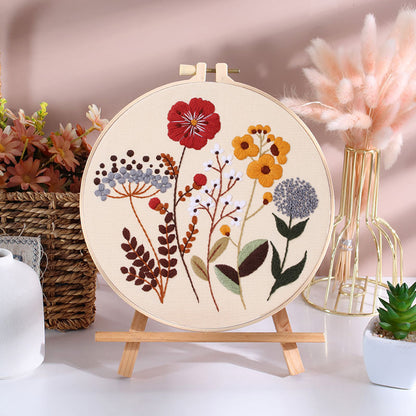 Embroidery Hoop Flowers In Bloom Gift Kit for Beginner