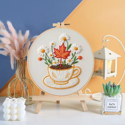 Autumn Tea Bloom Embroidery Kit