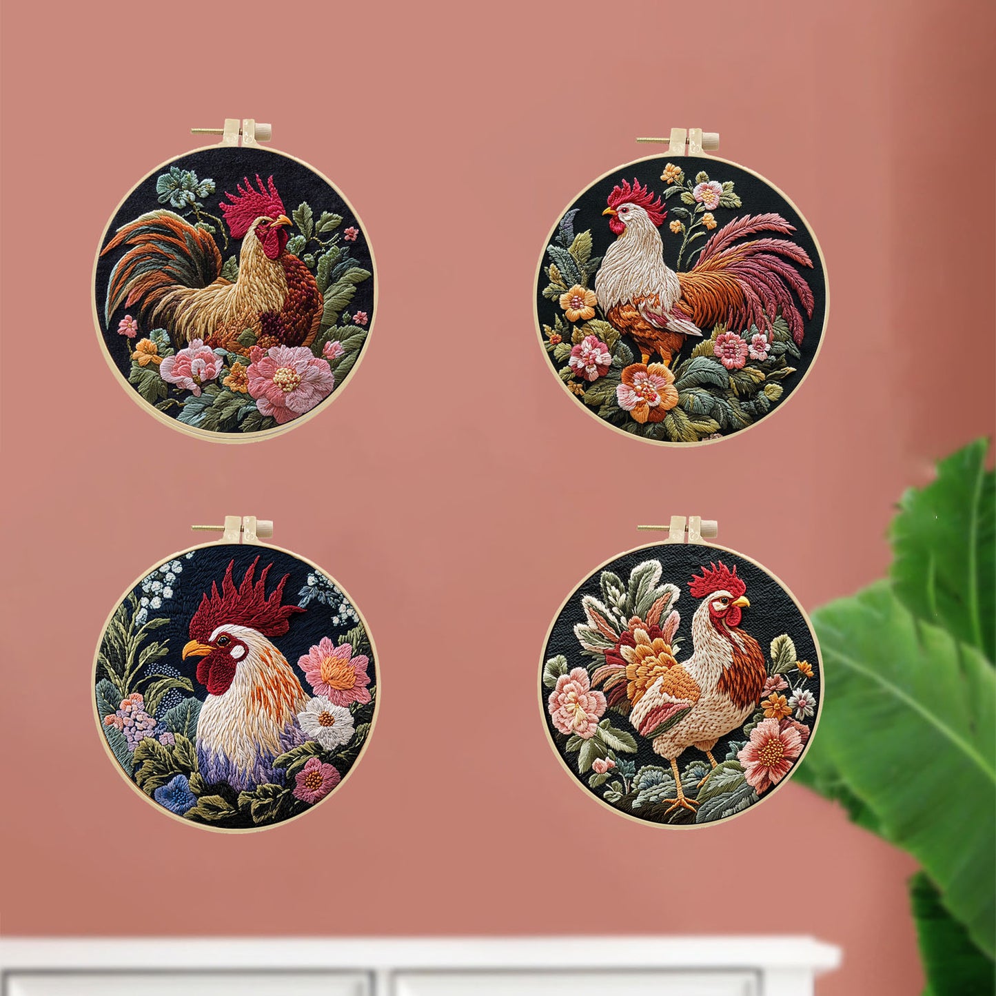 Roosters Radiance Embroidery Kit