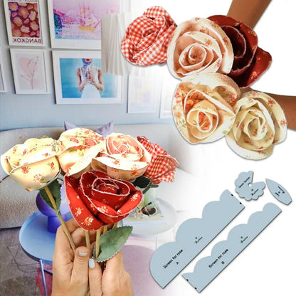 Fabric Roses Template Set - With PDF Patterns + Instructions