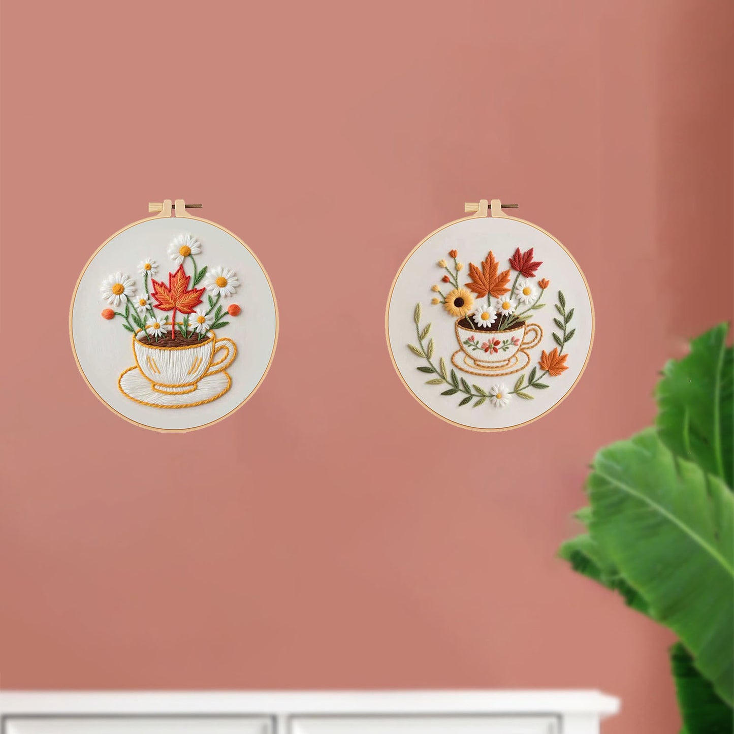 Autumn Tea Bloom Embroidery Kit