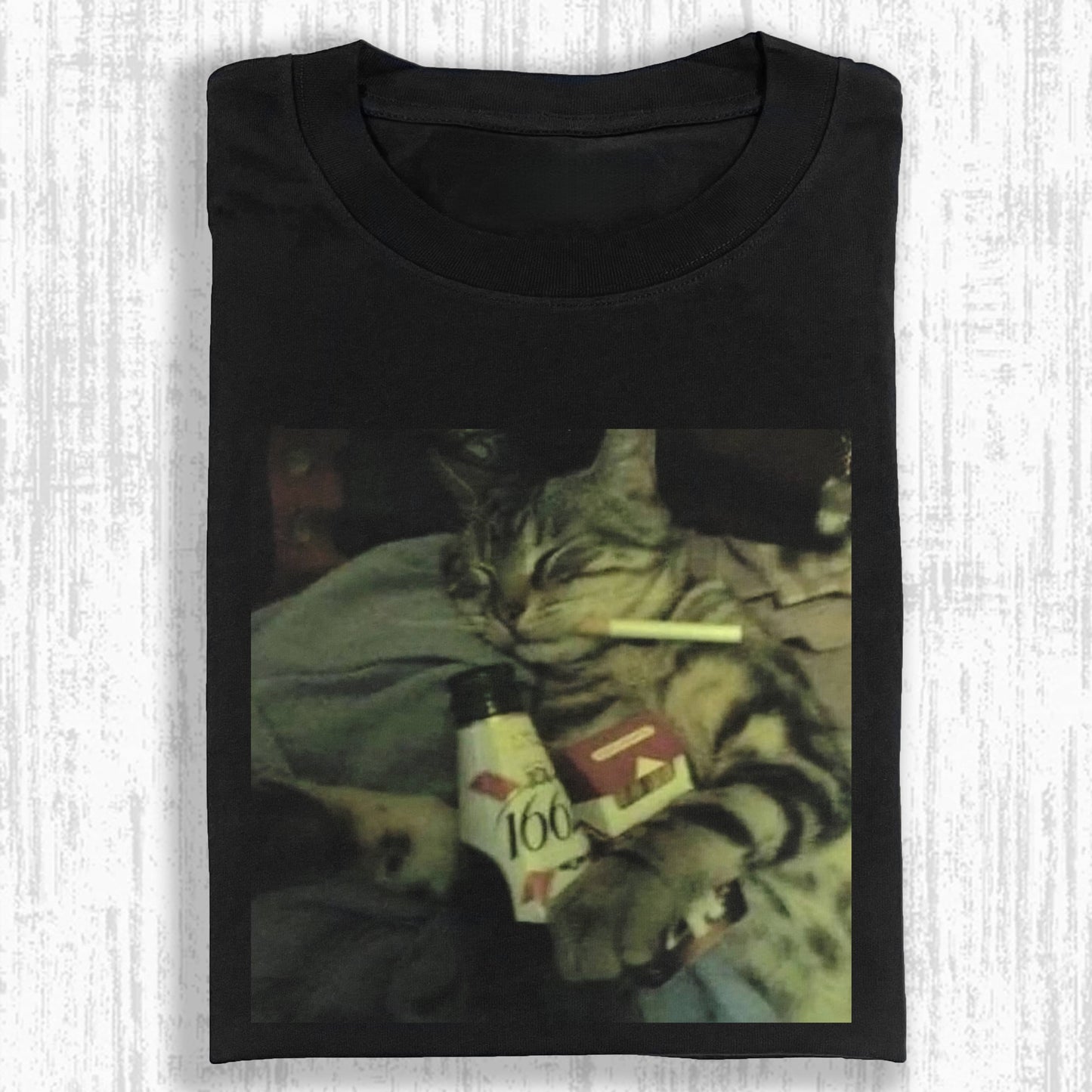 Wacky Cool Cat Drinking & Relaxing T-shirt