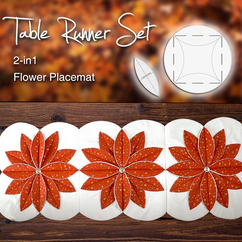 Composite Quilted Flower Placemat 2PCS SET- With Instructions