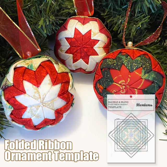 Bauble & Bling Folded Ribbon Ornament Template -With Instructions