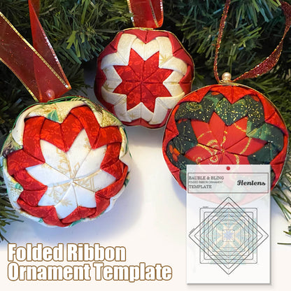 Bauble & Bling Folded Ribbon Ornament Template -With Instructions