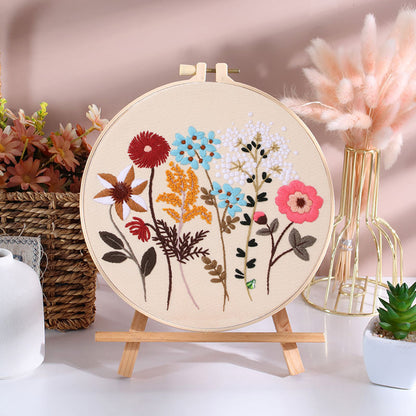 Embroidery Hoop Flowers In Bloom Gift Kit for Beginner