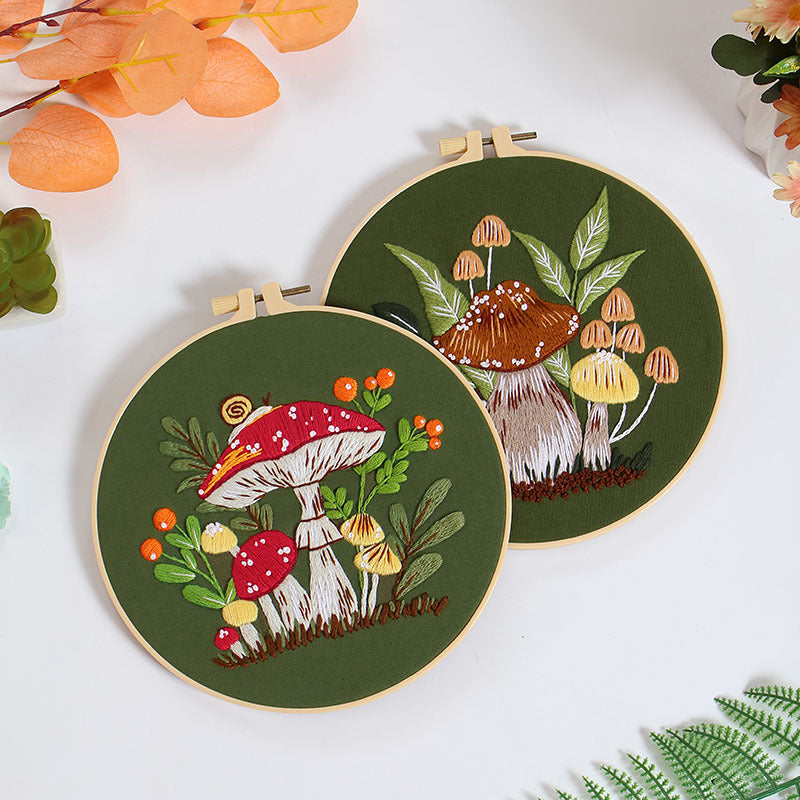 Enchanted Forest Mushroom Embroidery Kit: Craft Your Whimsical Masterpiece