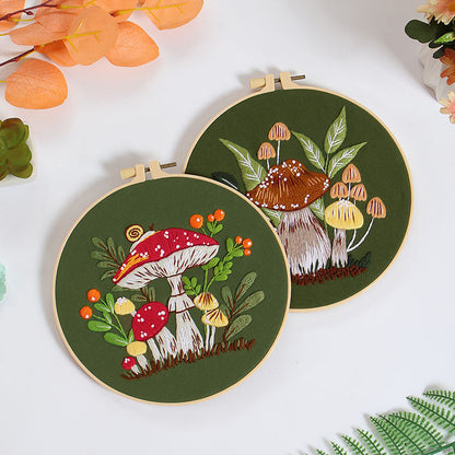 Enchanted Forest Mushroom Embroidery Kit: Craft Your Whimsical Masterpiece
