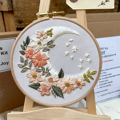 Rubbyoo Embroidery Kit-  Floral Moon