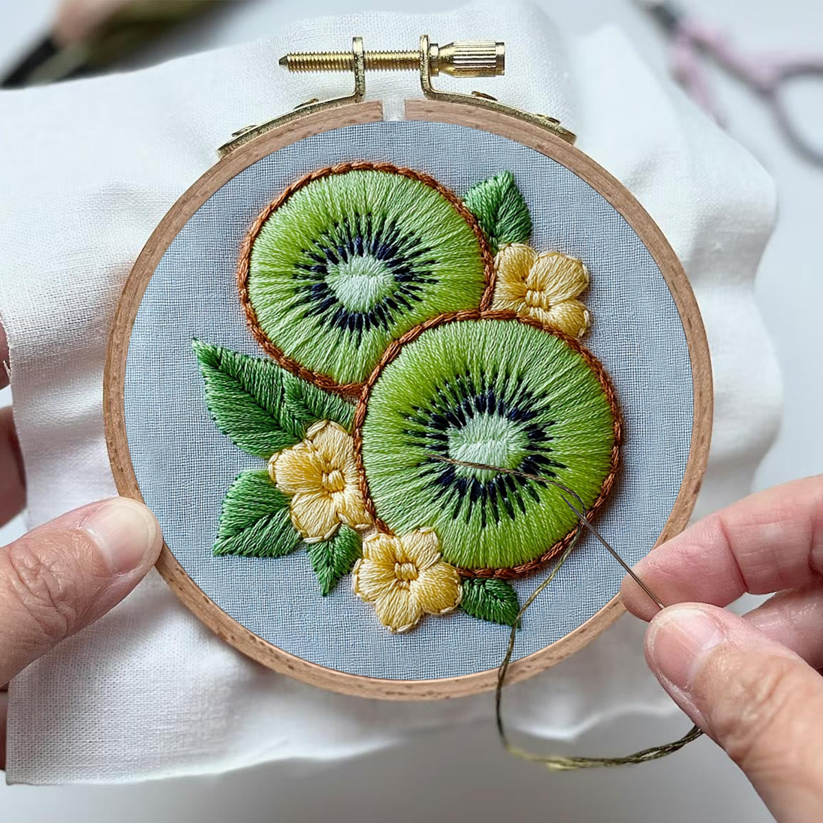 Rubbyoo Embroidery Kit-  Kiwi Fruit