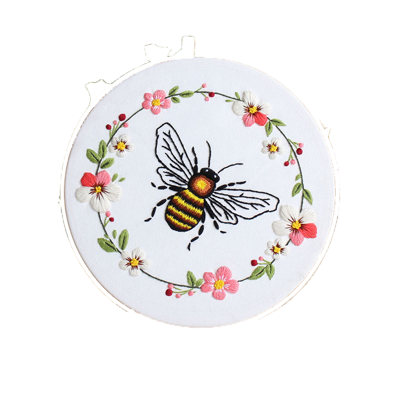 DIY Bee Embroidery Kit: Handmade Embroidery Material Pack