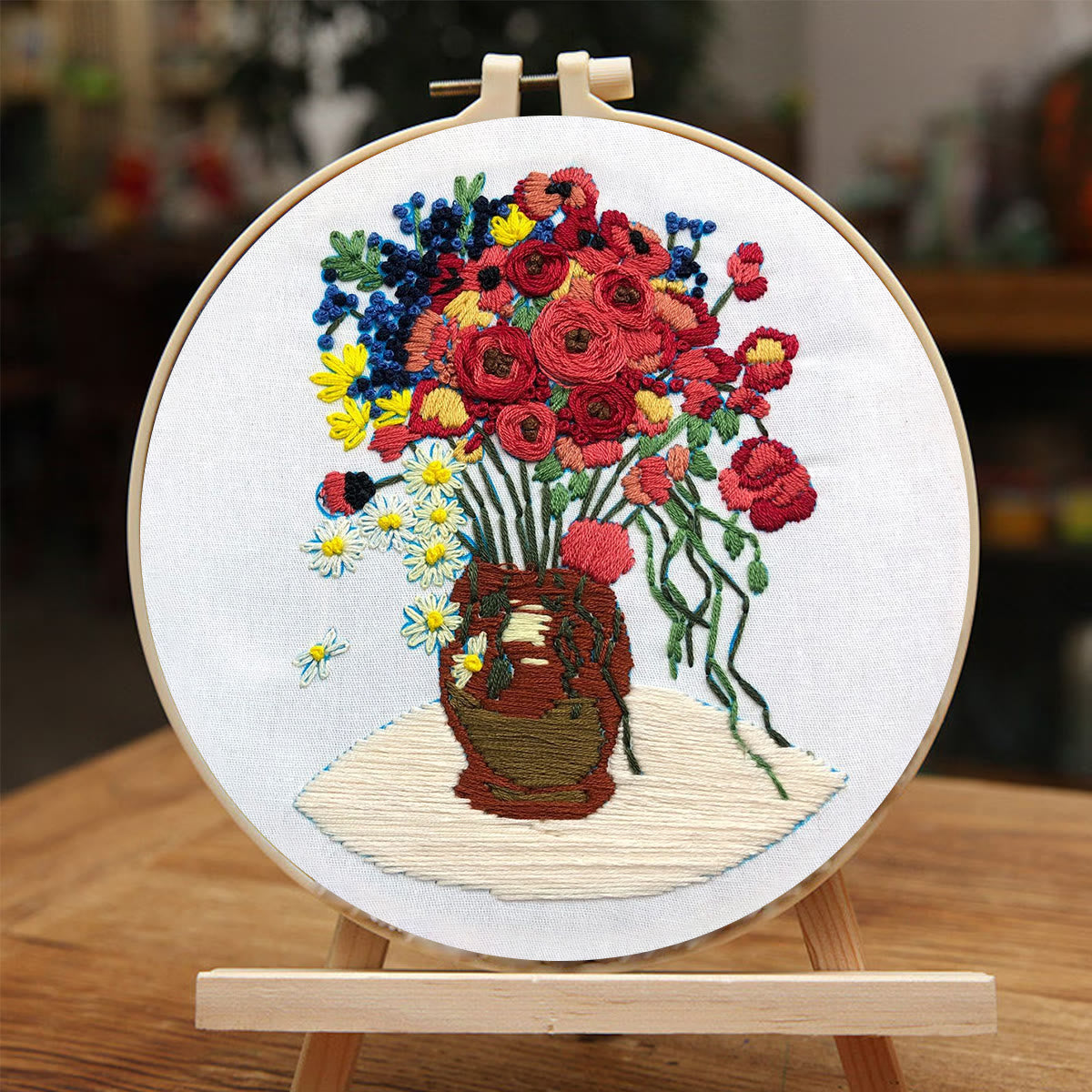Rubbyoo Embroidery Kit - Poppy Flower