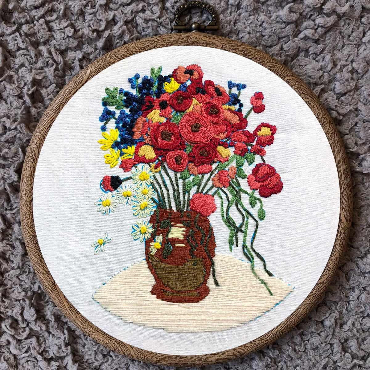 Rubbyoo Embroidery Kit - Poppy Flower