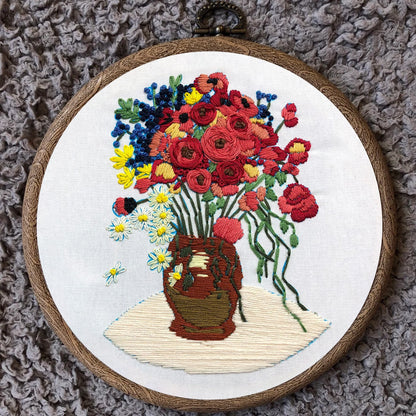 Rubbyoo Embroidery Kit - Poppy Flower