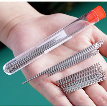 34PCS Big Eye Steel Needles Set - Long Thin Handmade Quilting And Sewing Needles Kit for DIY Sewing Projects