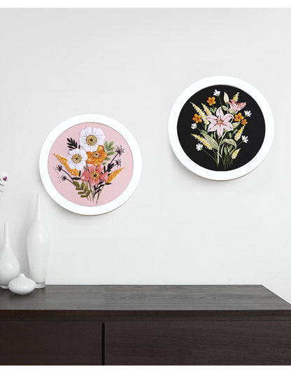 Flower With Colorful Background - Themed DIY Embroidery Kits