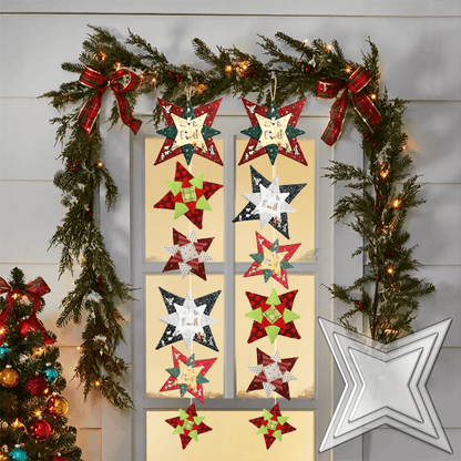 New Christmas Patchwork Star Template Set With Free Nativity Buttons